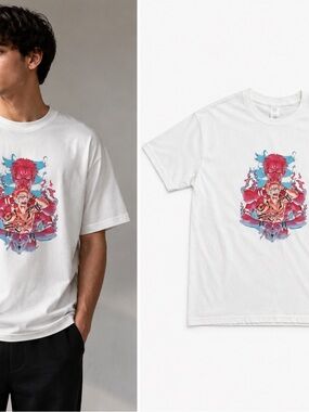Jujutsu Kaisen Ryomen Sukuna Anime Graphic T-Shirt – White-M